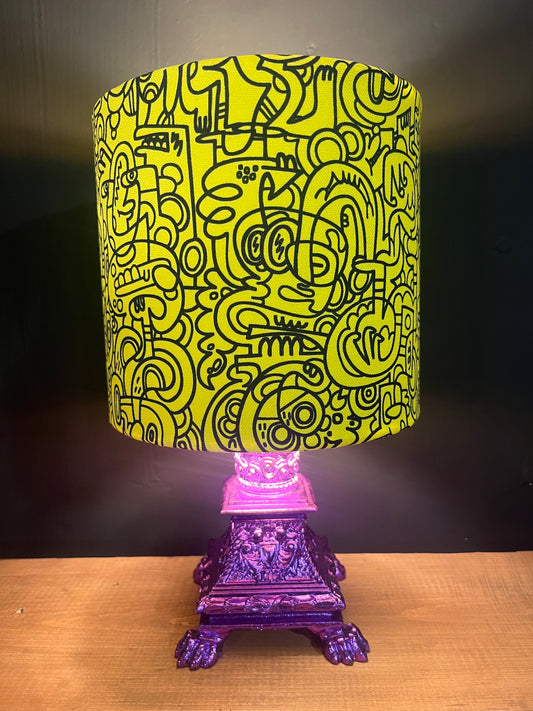 Purple Metal Leaf Lamp & Shade